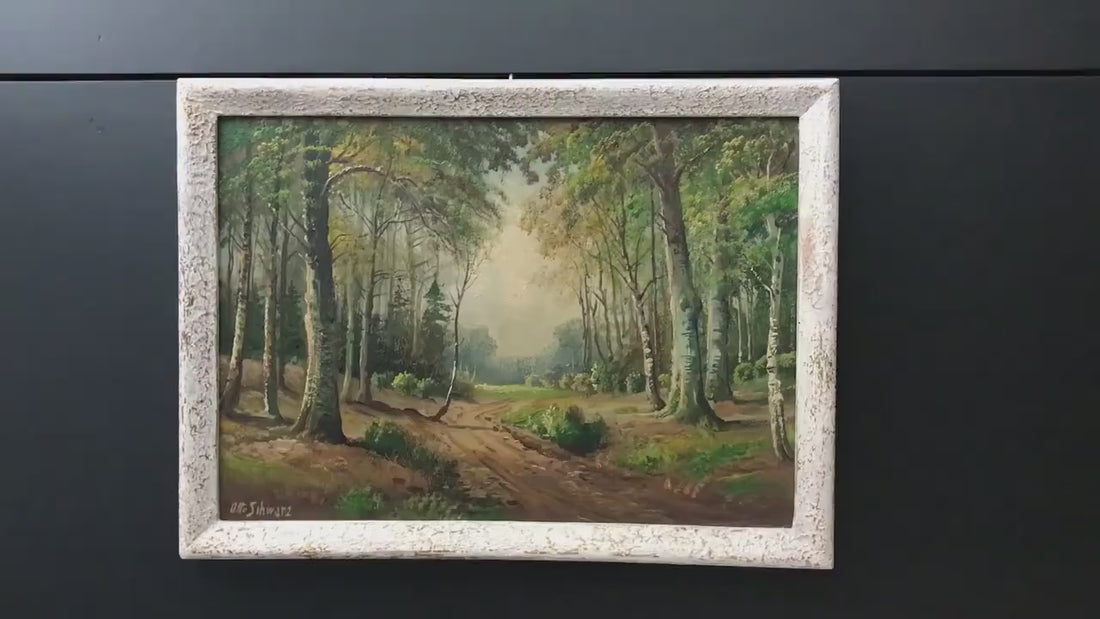 German Art Forest Painting by Otto Schwarz | Original Artwork Paintings On Wood | Oil Paintings, Nature Paintings & Vintage Painting Deals