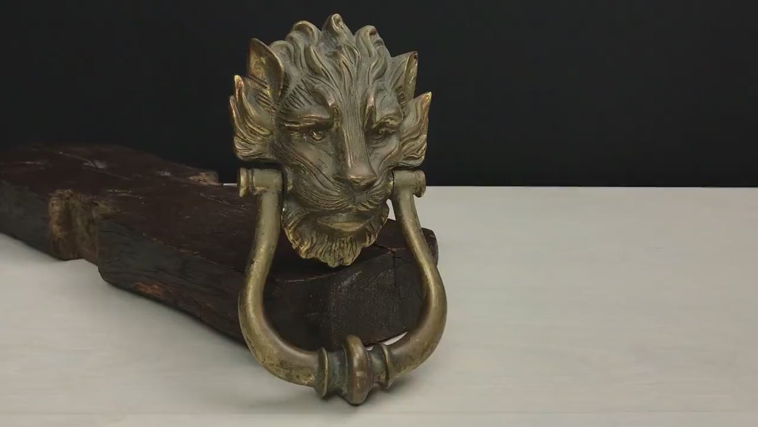 Stunning Brass Lion Door knocker-Unique Find | Antique Door Knocker