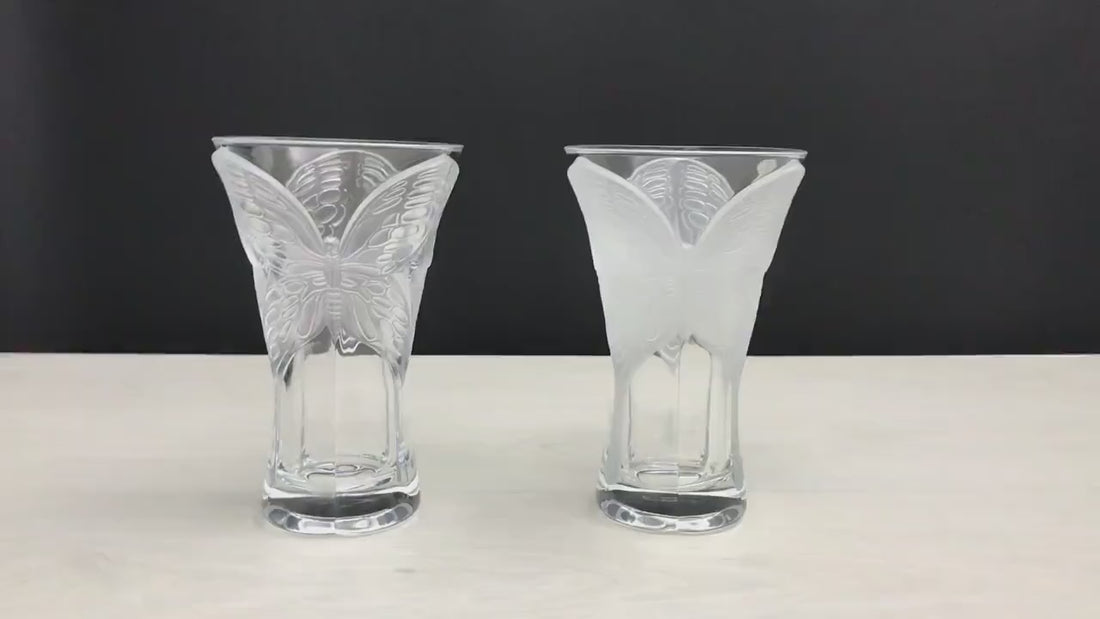 Lead Crystal Vintage Vase Set | French Decor Flower Vases
