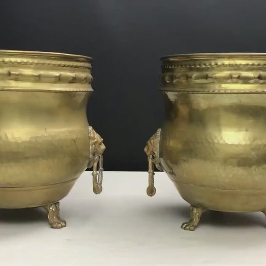 French Antique Brass Plant Holders