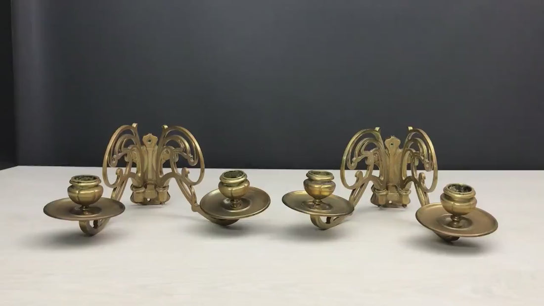 French Antique-Candle Wall Sconces | Candle Stick Holders- Vintage Home Decor