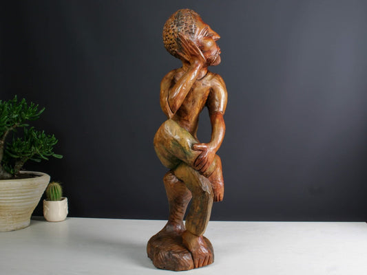Hand Carved Wood-African Statue-Wood Figurine-African Tribal Art-African Figurine-Unique Gift Ideas-Wooden Statue-Vintage Home Decor