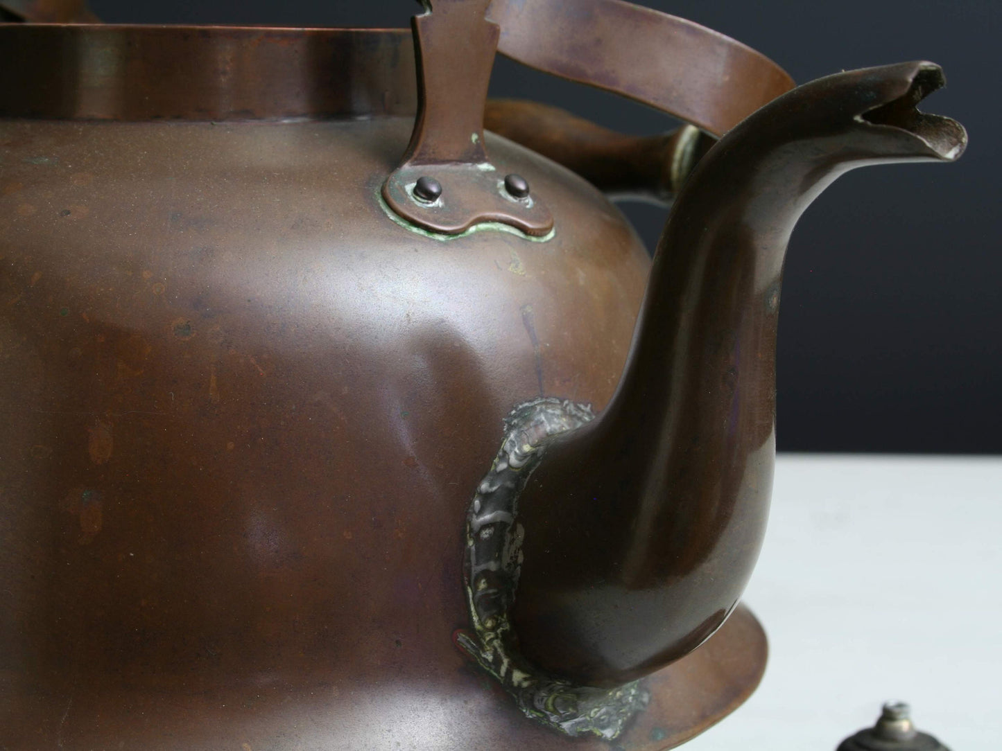 Antique Teapot-Country Decor | Antique Copper Pot -Farmhouse Decor