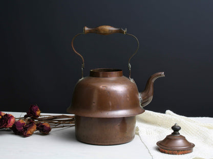 Antique Teapot-Country Decor | Antique Copper Pot -Farmhouse Decor