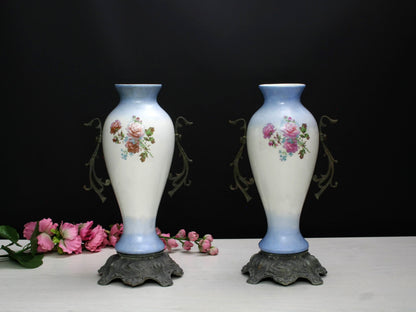 Ceramic Vase-Blue and White Vase-Decorative Vase-Antique Vase-French Vase-Unique Flower Vase-French Decor-Unique Vases-Vintage Home Decor
