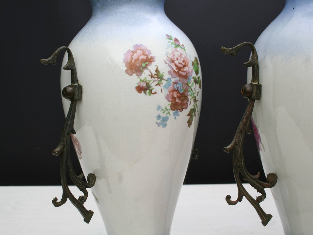 French Antique- Ceramic Vases |  French Decor-Unique Flower Vases