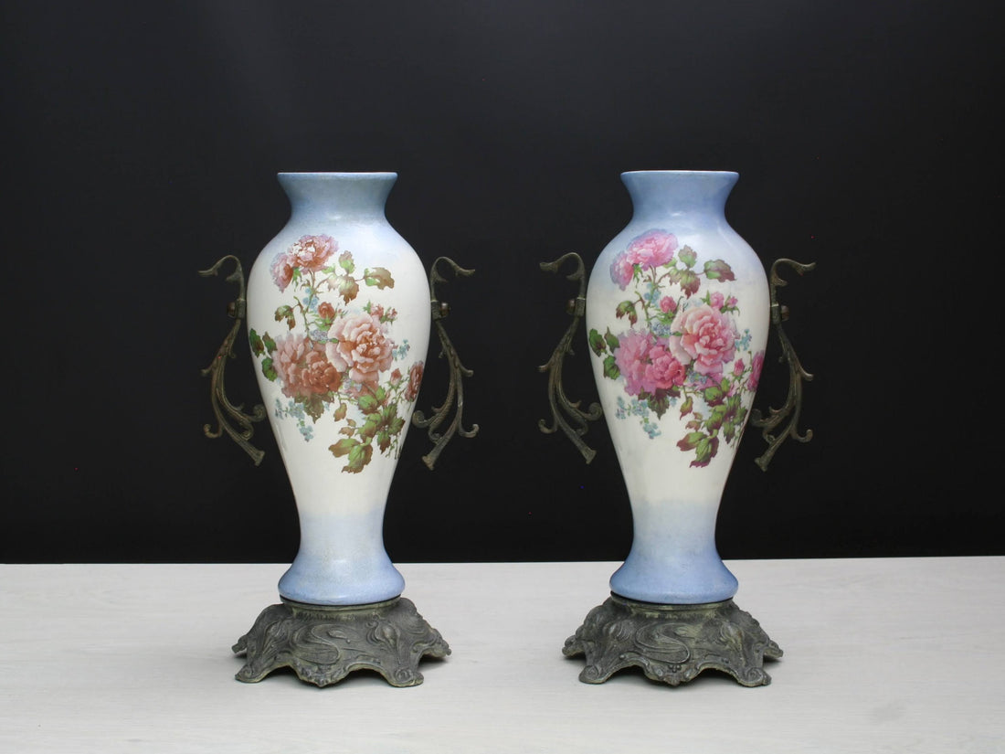 French Antique- Ceramic Vases |  French Decor-Unique Flower Vases