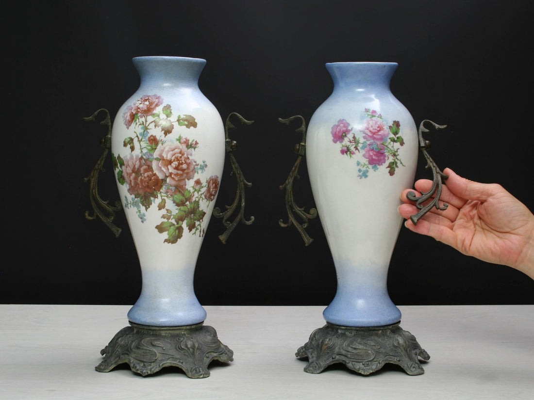 French Antique- Ceramic Vases |  French Decor-Unique Flower Vases