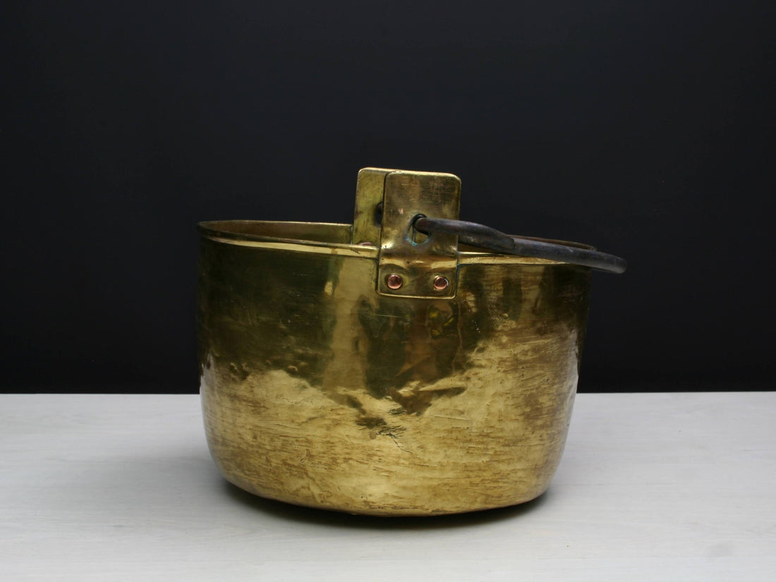 Brass Kettle-Antique Primitive-Rustic Decor-Brass Planter-French Country Style-Hanging Planter-Farmhouse Decor-Design Inspiration-Deals