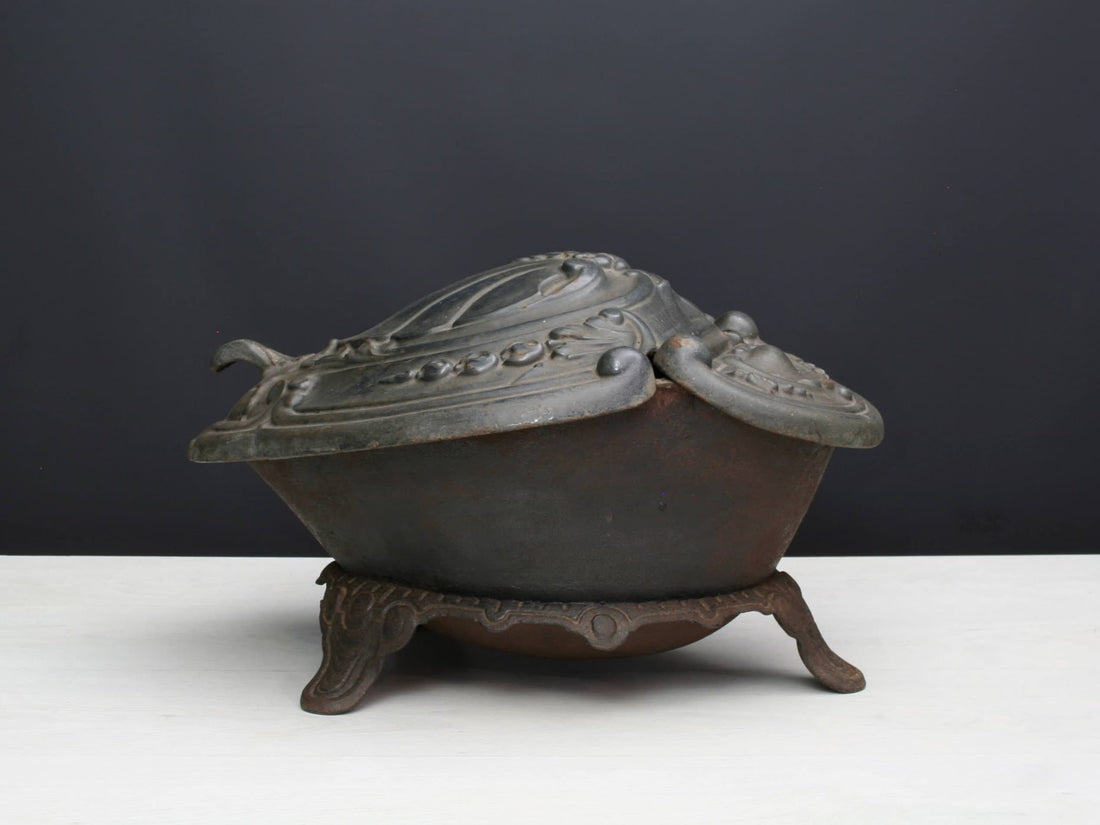 Cast Iron Coal Scuttle | Antique Coal Bucket | Fireplace Decor | Antique Iron Ash Bucket | Antique Decor Fireplace Tools