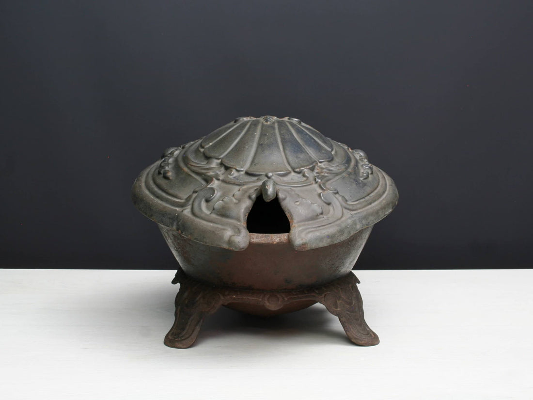Cast Iron Coal Scuttle | Antique Coal Bucket | Fireplace Decor | Antique Iron Ash Bucket | Antique Decor Fireplace Tools