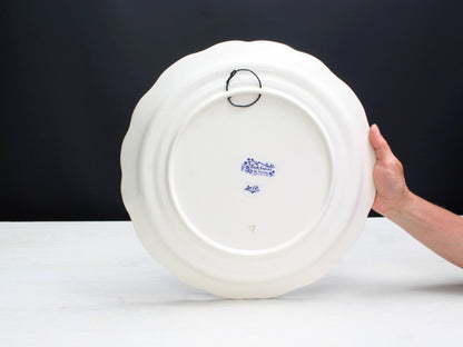 Delftware Blue Charger Plate - Belgium Vintage Pottery | Wall Decor Plate | Unique Cake Plate