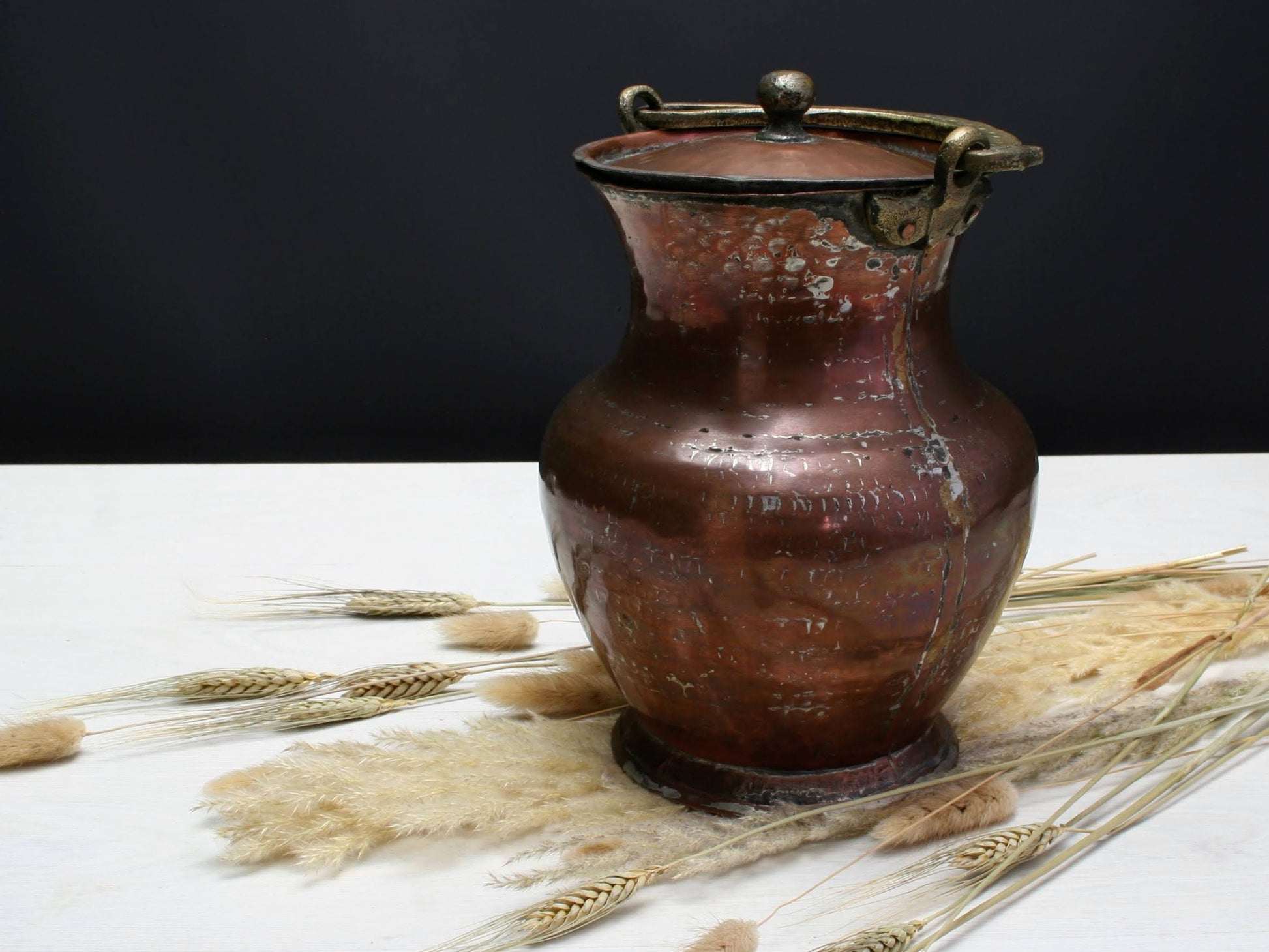 Antique Copper Pot, Turn Of The Century | Farmhouse Decor Antique kettle Copper kettle