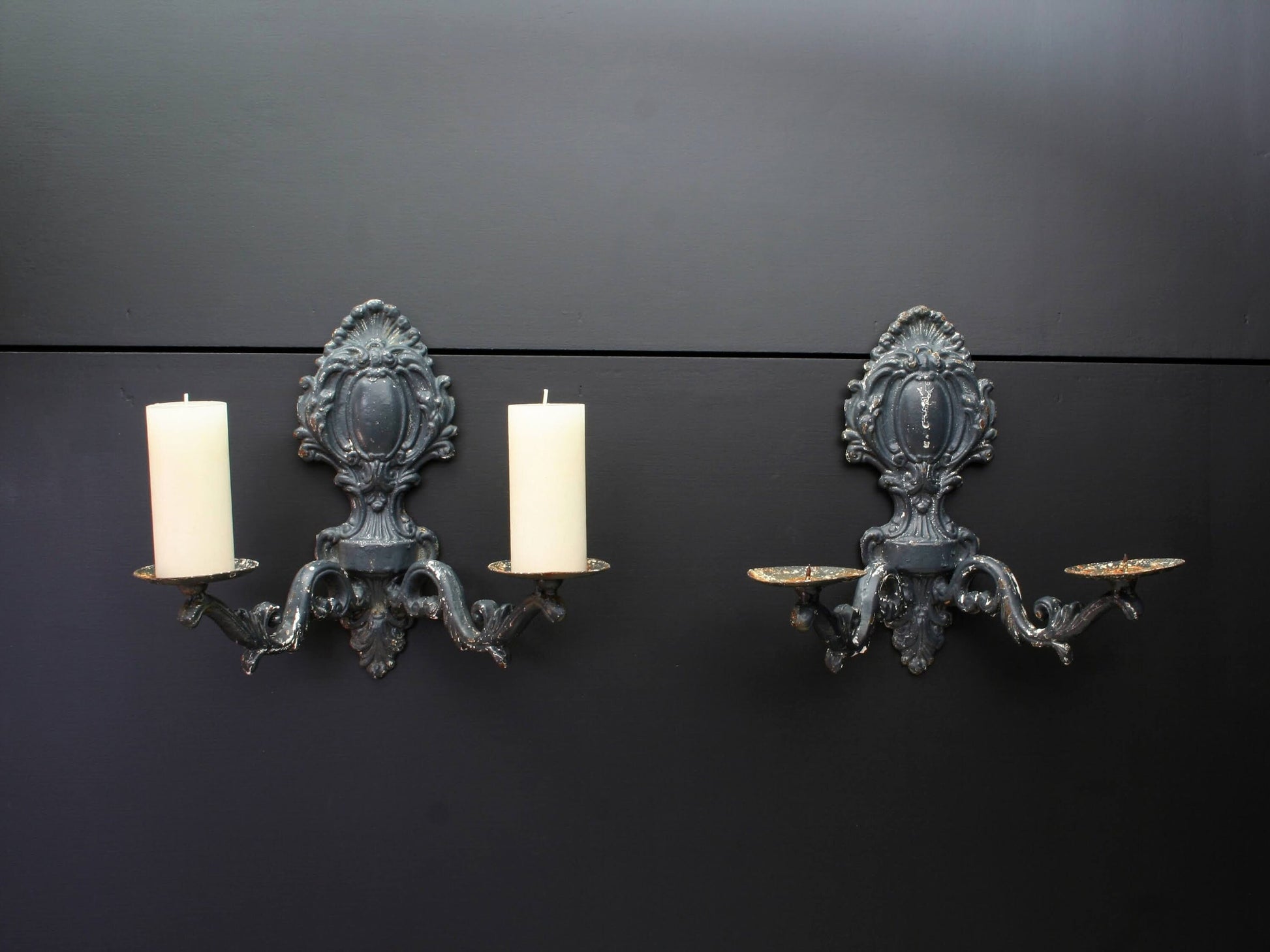 Iron Candle Wall Sconce - set of 2 | Vintage Decor Wall Candle Holders | Metal Candle Holder Deals & Unique Gifts