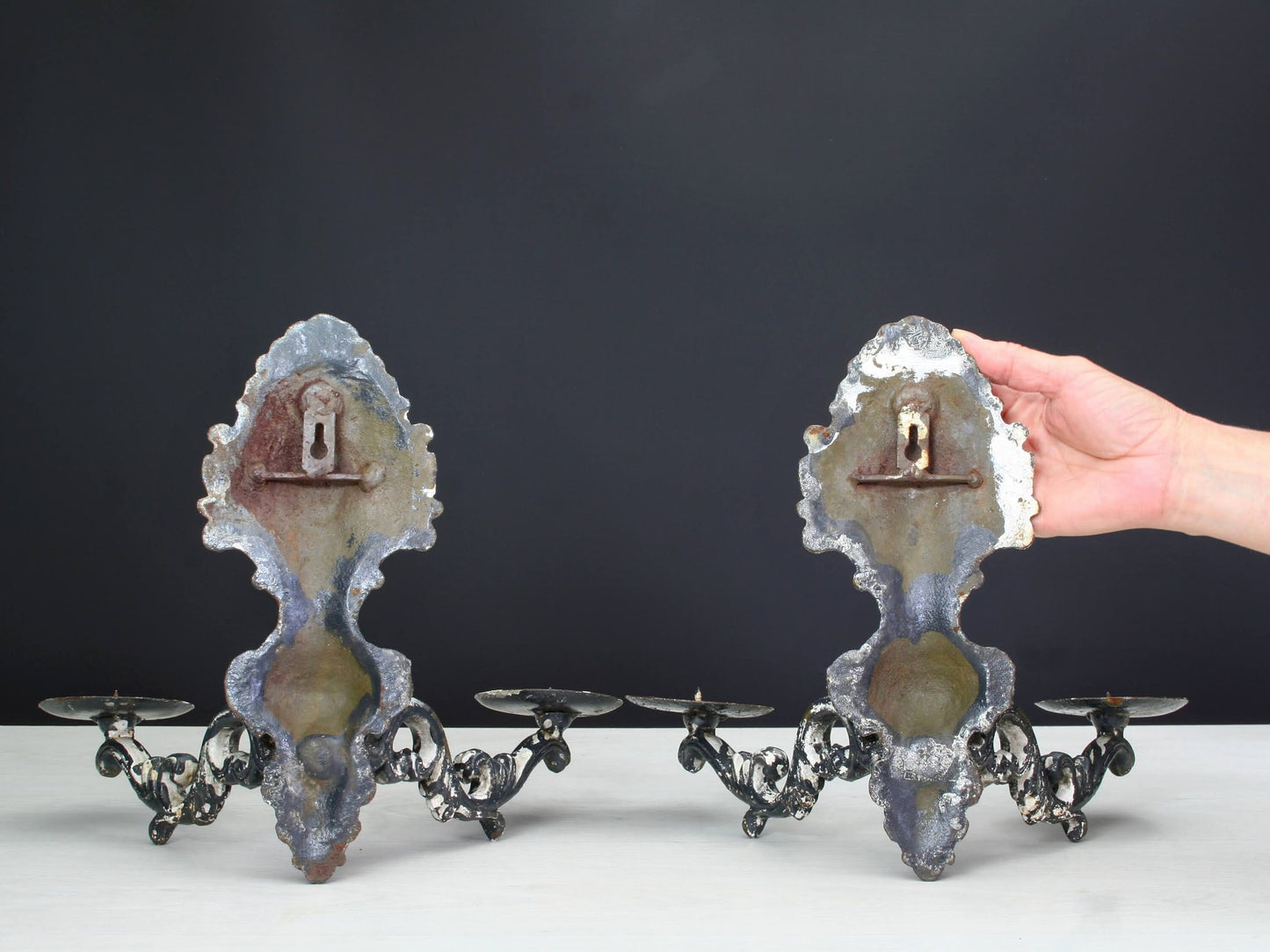 Iron Candle Wall Sconce - set of 2 | Vintage Decor Wall Candle Holders | Metal Candle Holder Deals & Unique Gifts