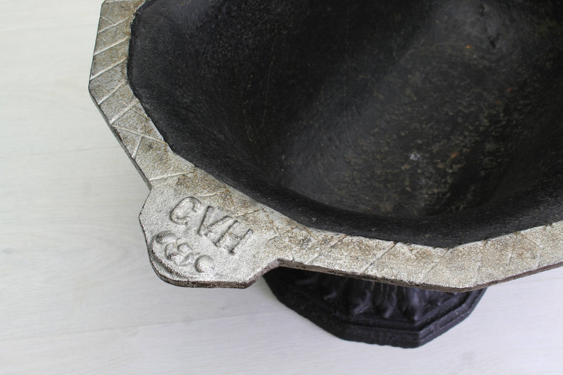 Cast Iron Coal Scuttle | Fireplace Decor Ash Bucket | Antique Iron Fireplace Tools | Unique Gifts, Mantel Decor & Farmhouse Decor