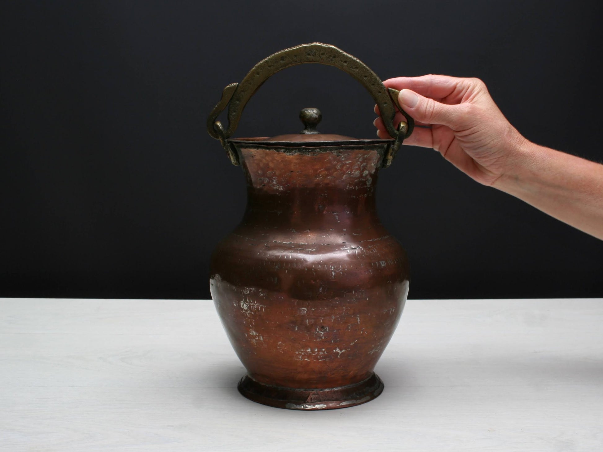 Antique Copper Pot, Turn Of The Century | Farmhouse Decor Antique kettle Copper kettle