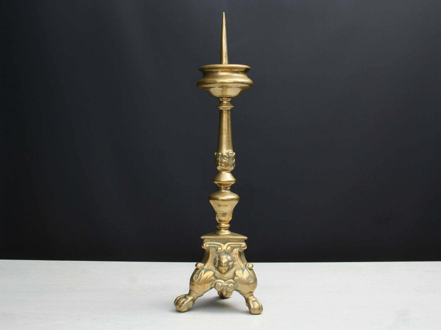 Pillar Candle Holder , Home Decor | Brass Candle Holder , French Decor, Church Decorations | Fireplace Decor