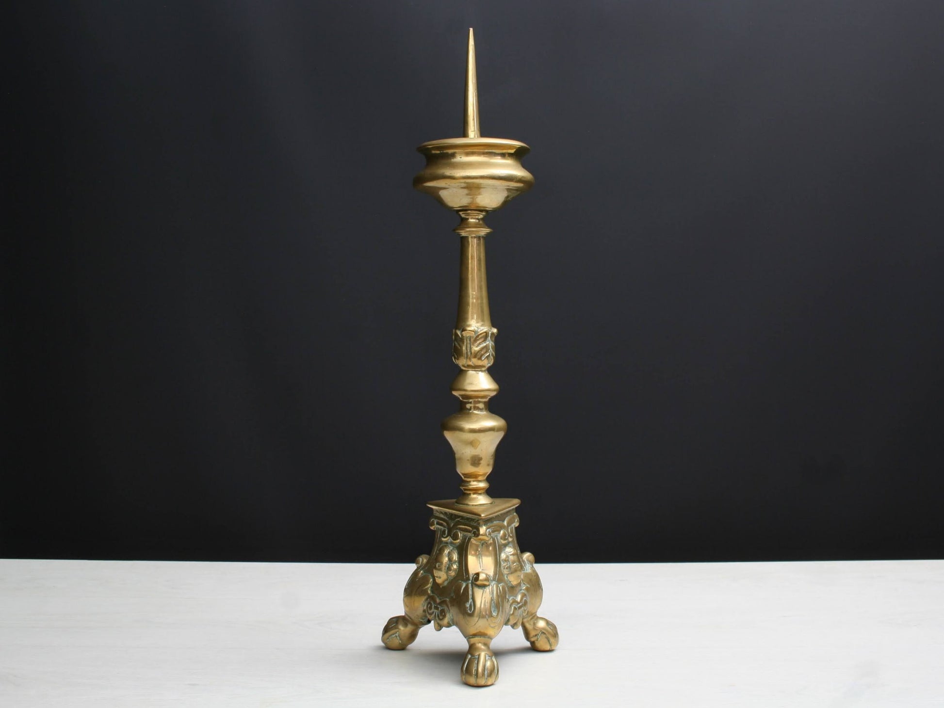 Pillar Candle Holder , Home Decor | Brass Candle Holder , French Decor, Church Decorations | Fireplace Decor