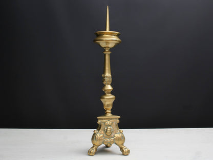 Pillar Candle Holder , Home Decor | Brass Candle Holder , French Decor, Church Decorations | Fireplace Decor