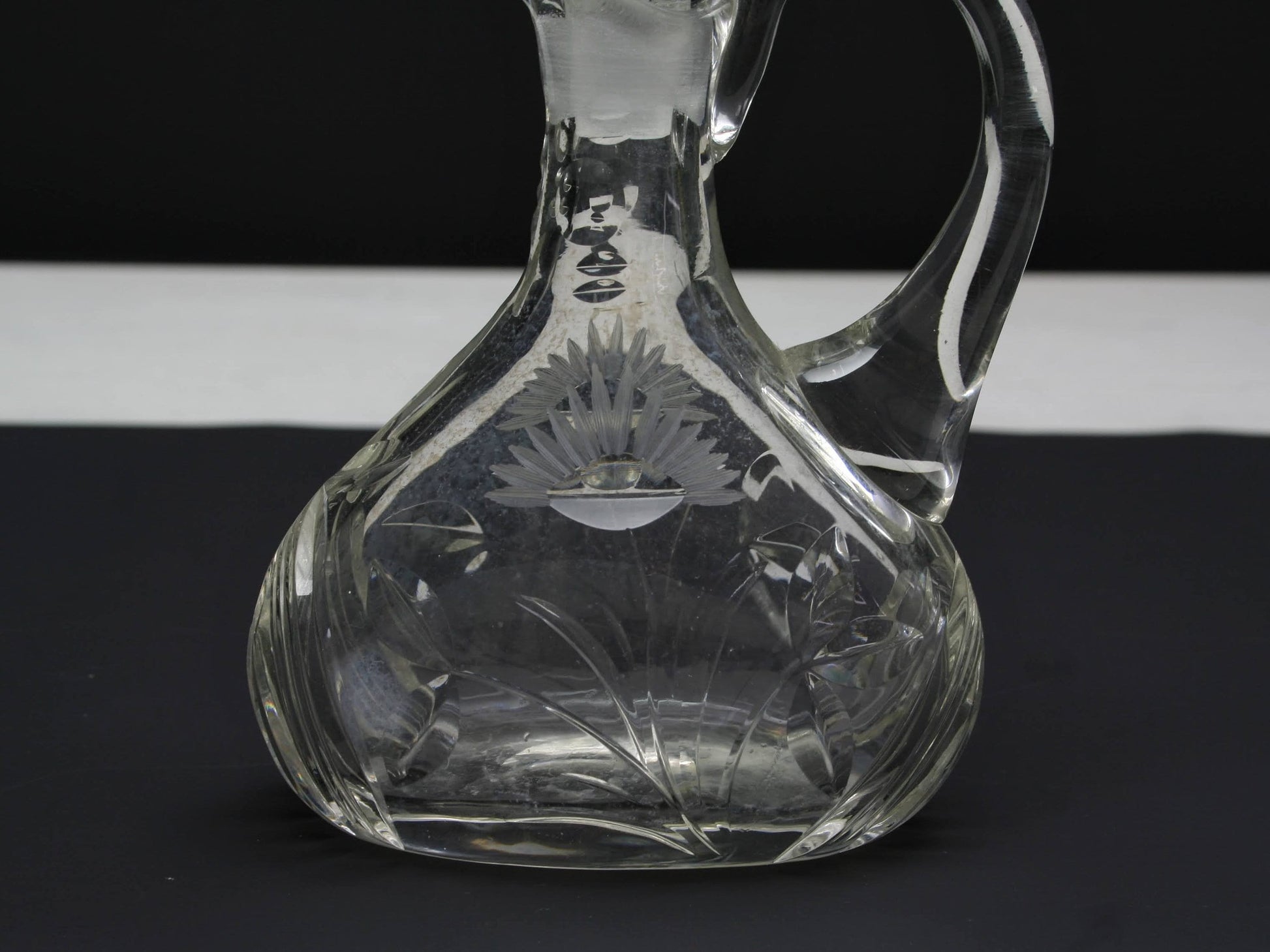 Unique Crystal Decanter Set | Oil Dispenser Cruet  | Kitchen Decor Collectibles  | Vintage Tableware