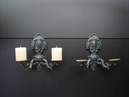 Iron Candle Wall Sconce - set of 2 | Vintage Decor Wall Candle Holders | Metal Candle Holder Deals & Unique Gifts