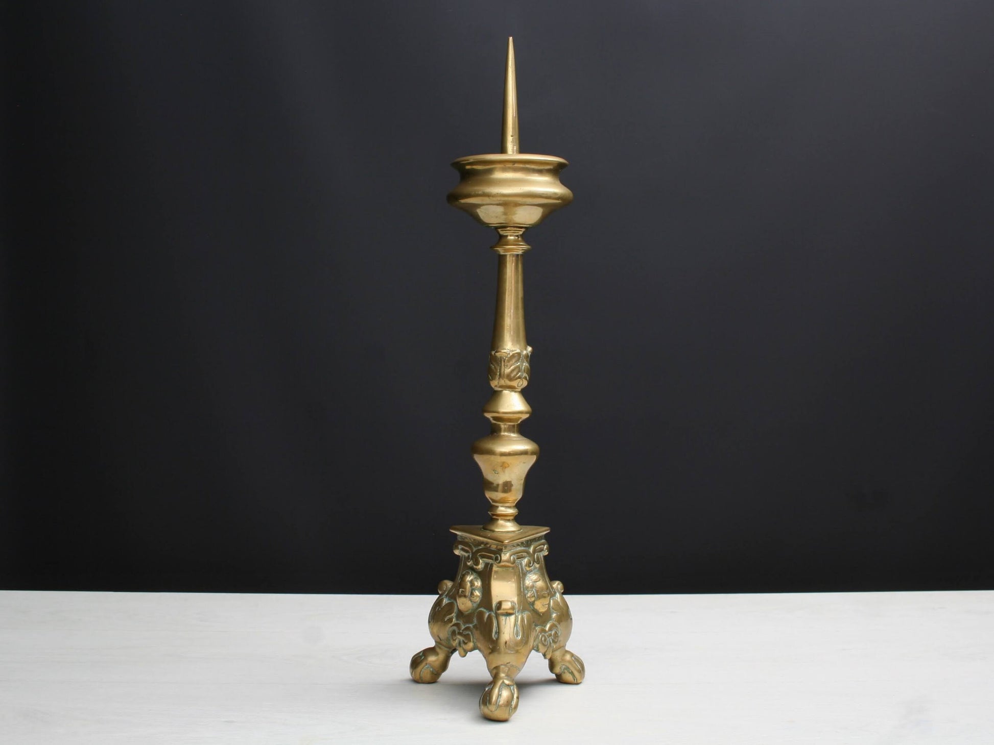 Pillar Candle Holder , Home Decor | Brass Candle Holder , French Decor, Church Decorations | Fireplace Decor