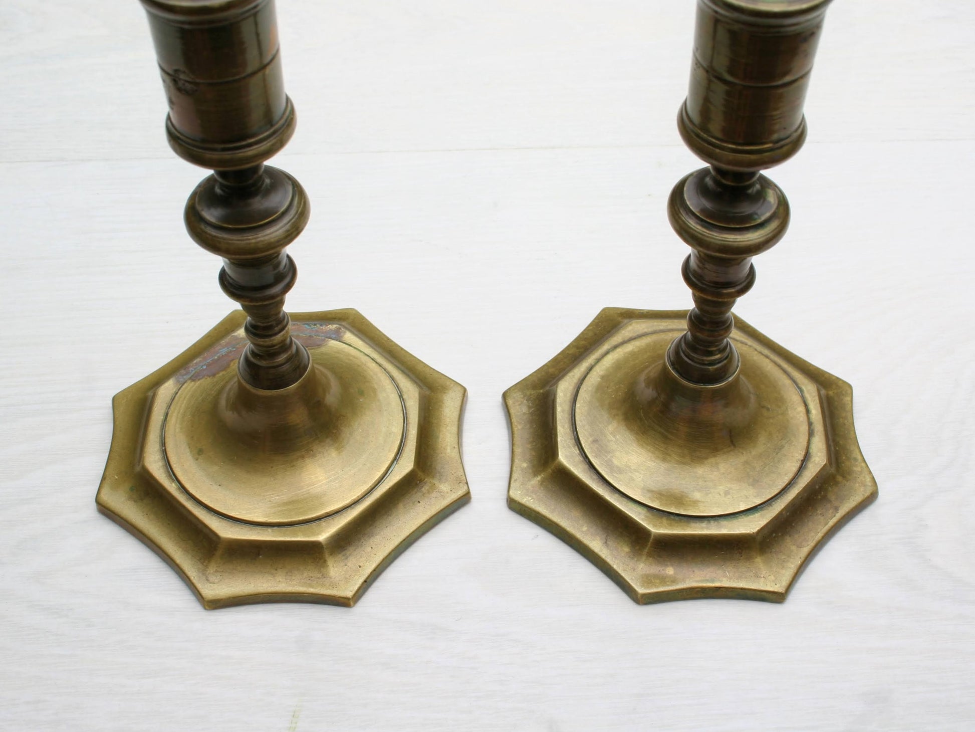 Pair of Brass Candle Holders | Mantel Decor Candle Stick Holder | Table Decor Candle Holder Set