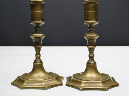 Pair of Brass Candle Holders | Mantel Decor Candle Stick Holder | Table Decor Candle Holder Set