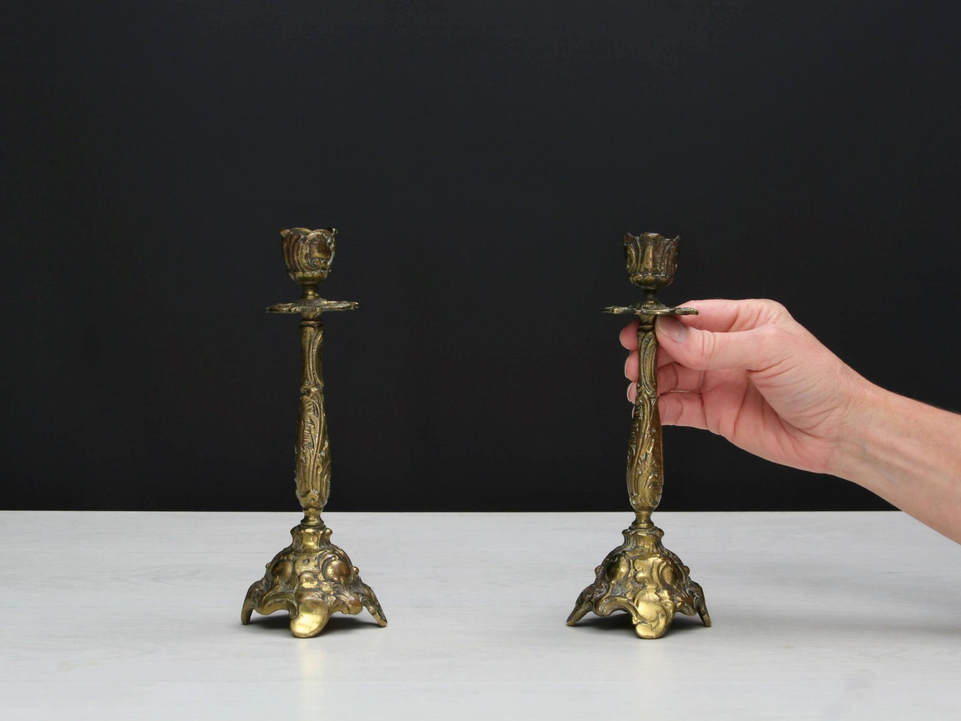 Antique Candle Holder Set | Vintage Decor , Candle Stick Holder | Brass Candle Holder , Deals