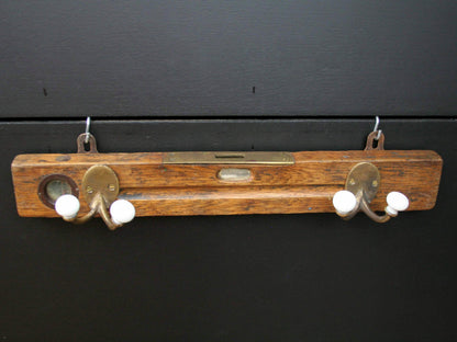 Antique Level, Wood coat Rack | French Antique , Wood Working Tools | Carpenter Gift , Wall Coat Rack