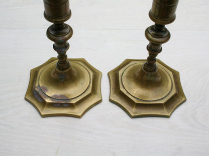 Pair of Brass Candle Holders | Mantel Decor Candle Stick Holder | Table Decor Candle Holder Set