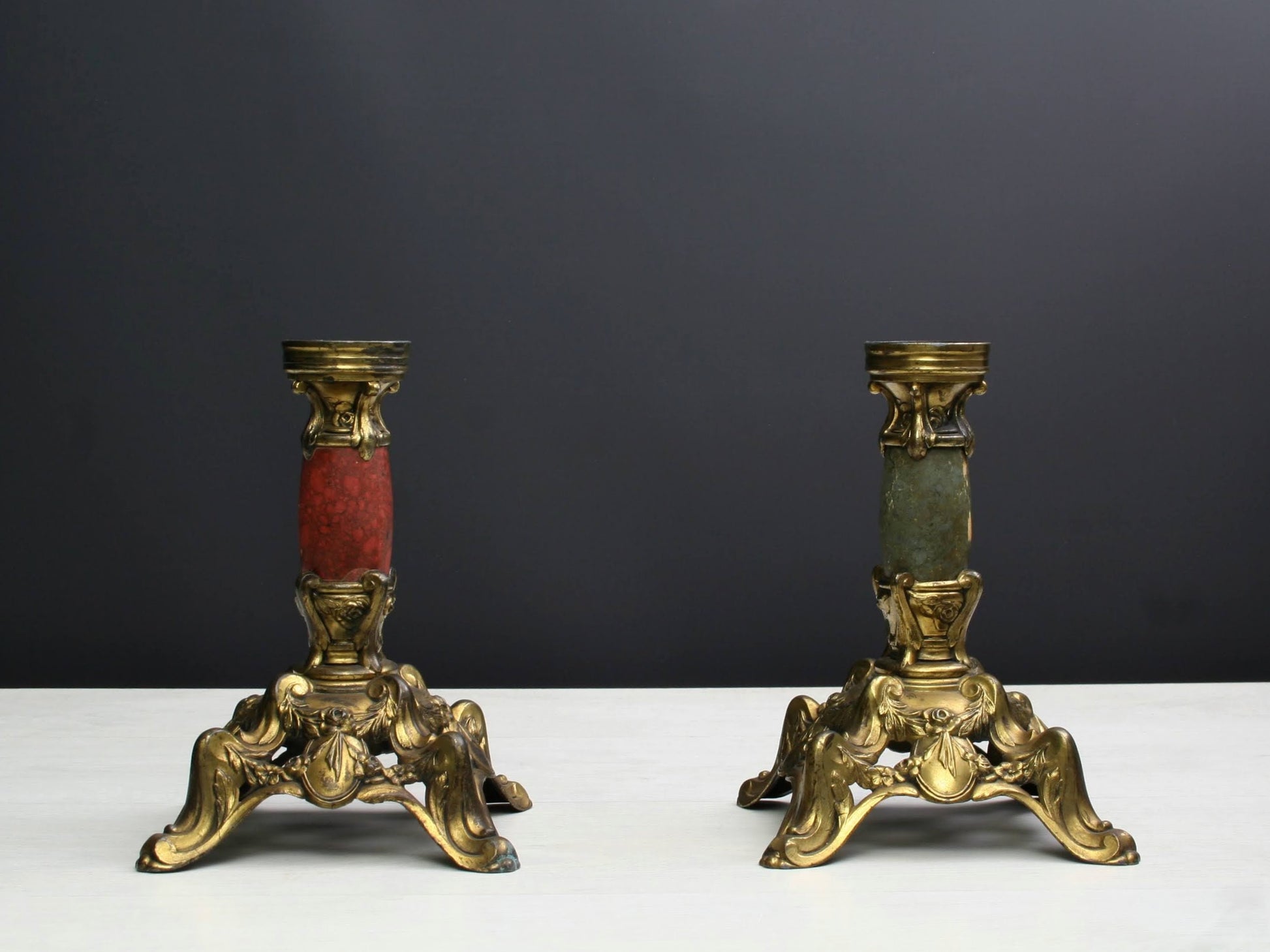 Antique Candleholder Set | Stunning Candle Holders for Table Decor Candle Centerpiece | Mantel Decor Candleholder