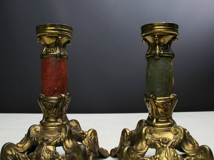 Antique Candleholder Set | Stunning Candle Holders for Table Decor Candle Centerpiece | Mantel Decor Candleholder