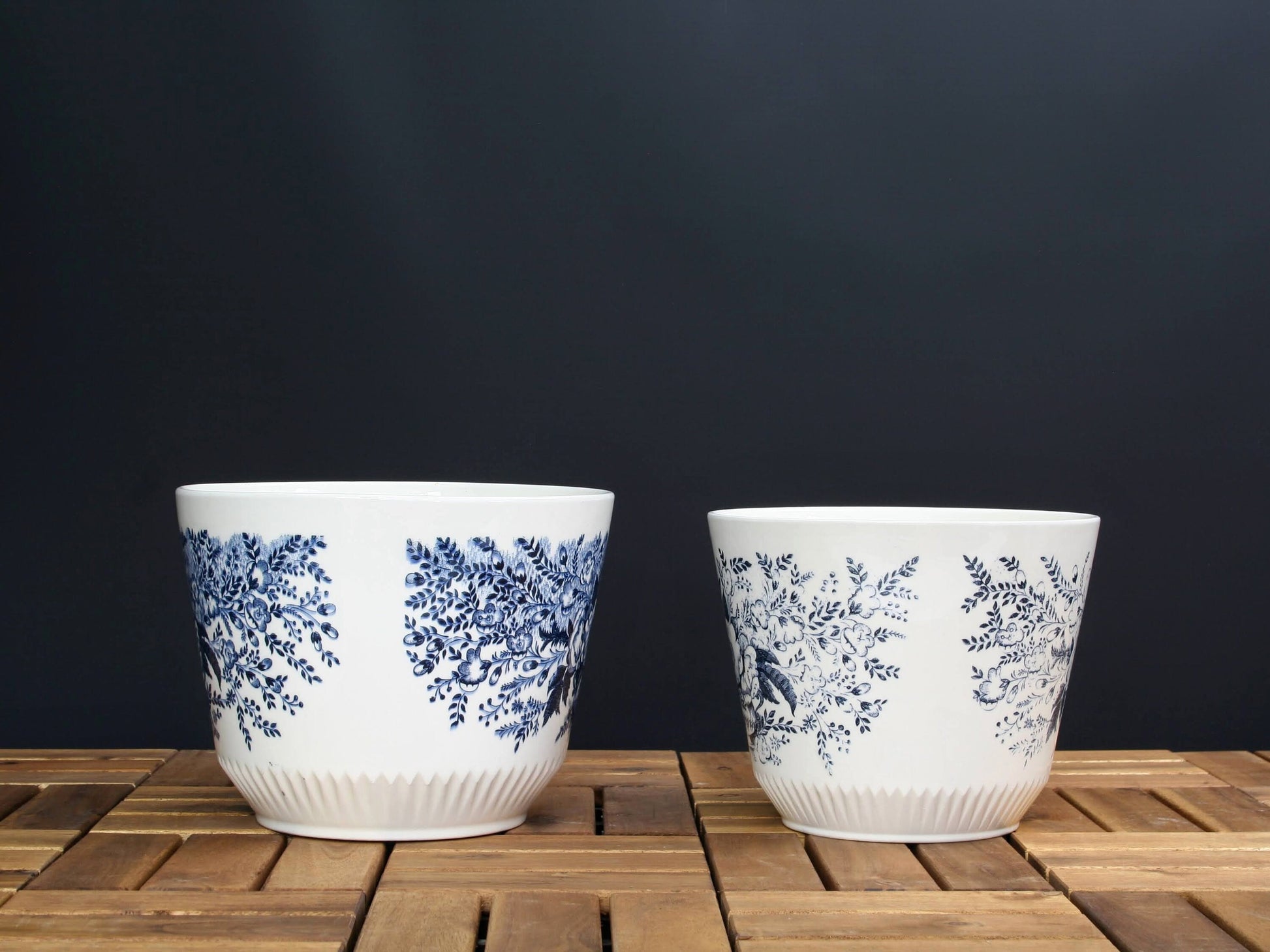 Blue White Porcelain, Indoor Plant Pots | Ceramic Plant Pot, Vintage Decor | Porcelain Planter, Flower Pot