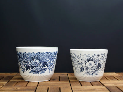 Blue White Porcelain, Indoor Plant Pots | Ceramic Plant Pot, Vintage Decor | Porcelain Planter, Flower Pot