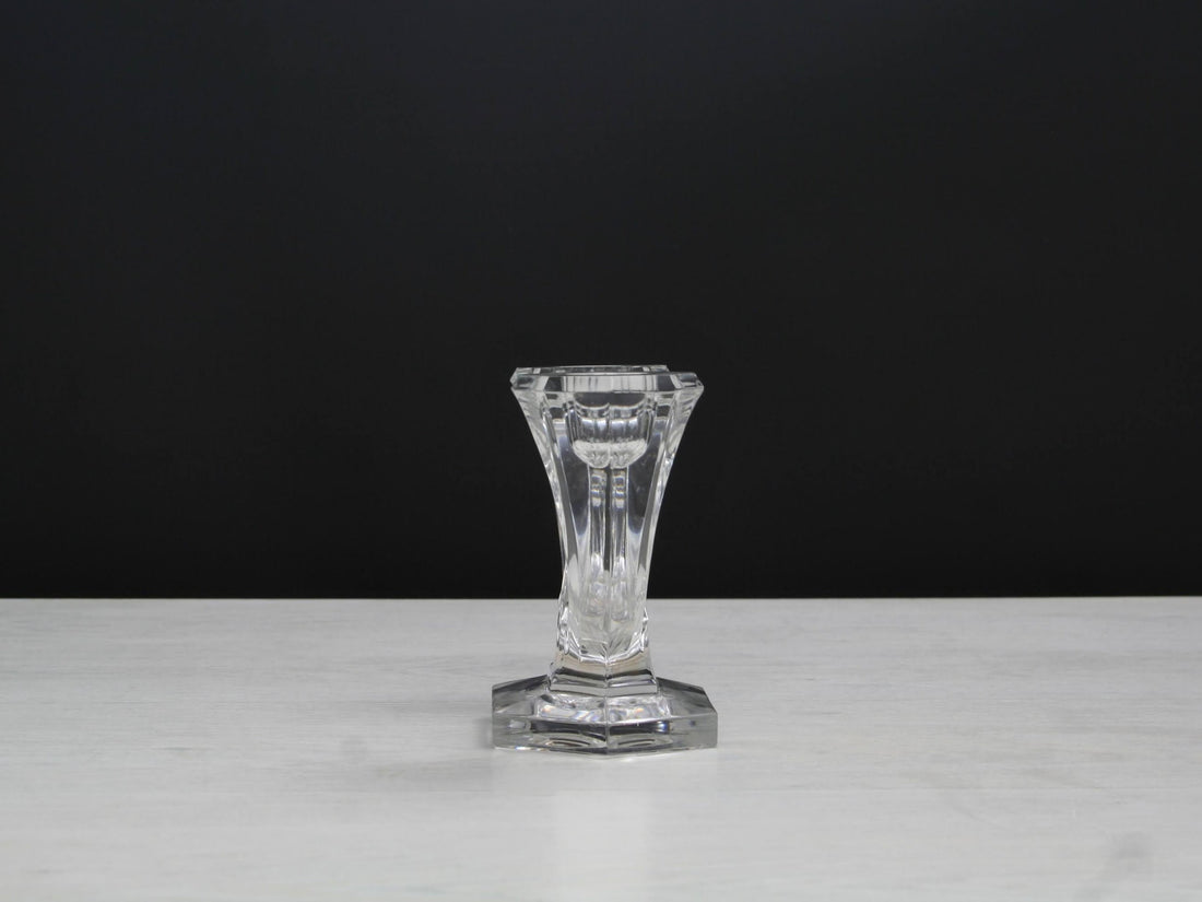 Signed Val St Lambert, Crystal Candle Stick Holder