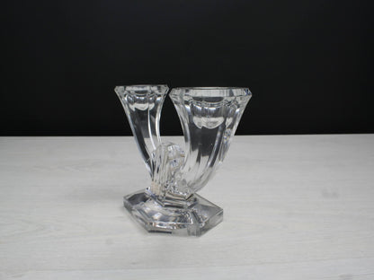 Signed Val St Lambert, Crystal Candle Stick Holder