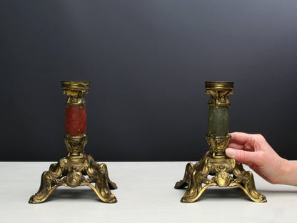 Antique Candleholder Set | Stunning Candle Holders for Table Decor Candle Centerpiece | Mantel Decor Candleholder