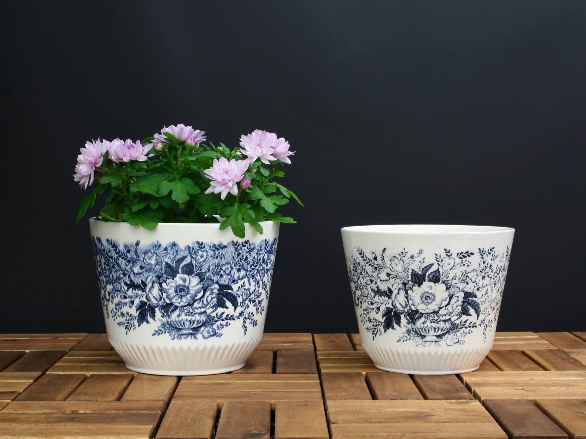 Blue White Porcelain, Indoor Plant Pots | Ceramic Plant Pot, Vintage Decor | Porcelain Planter, Flower Pot