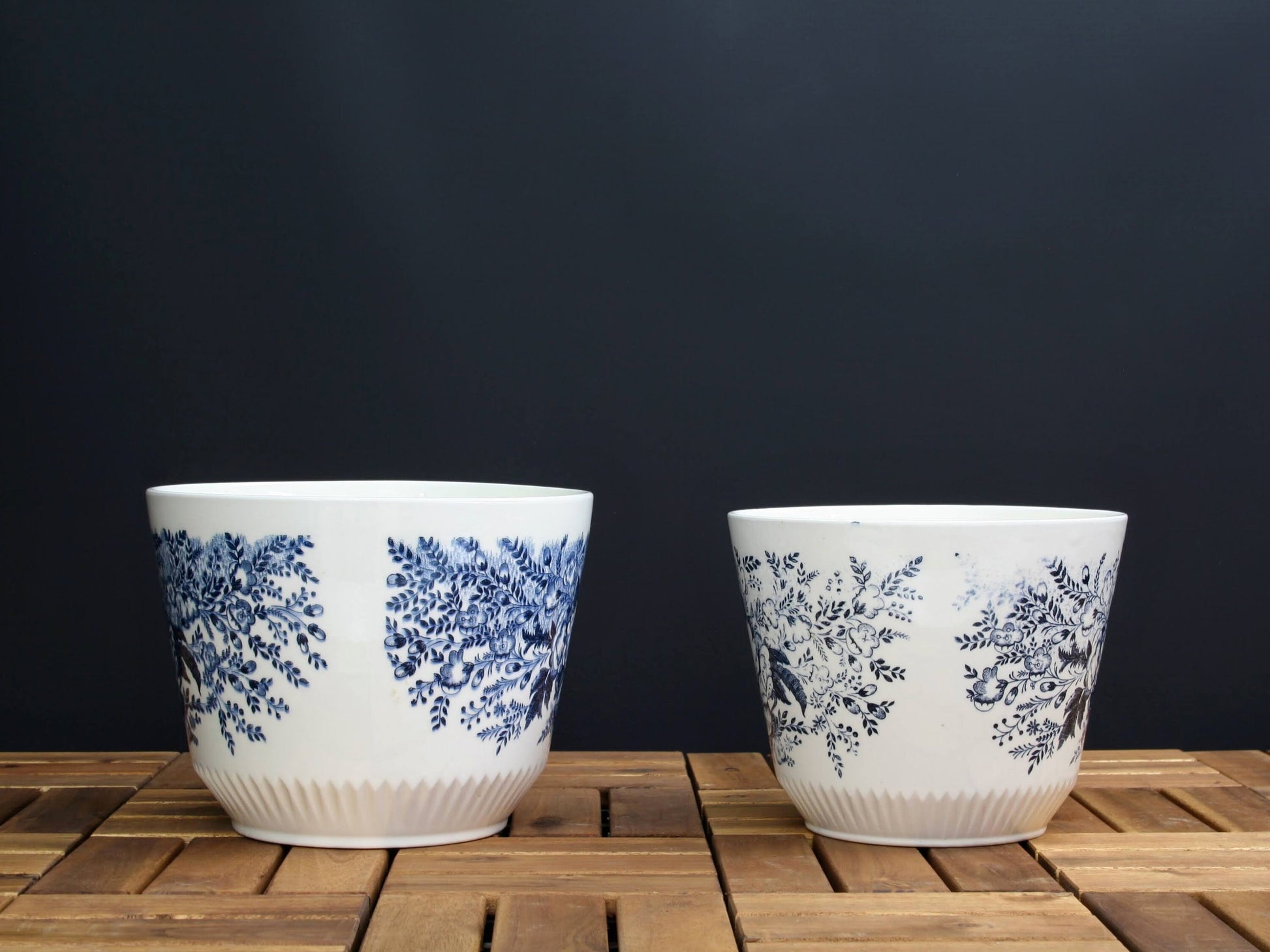 Blue White Porcelain, Indoor Plant Pots | Ceramic Plant Pot, Vintage Decor | Porcelain Planter, Flower Pot