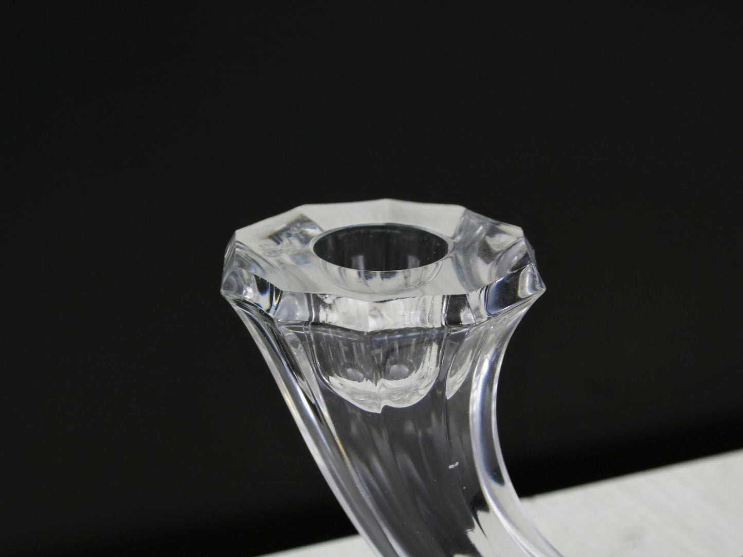 Signed Val St Lambert, Crystal Candle Stick Holder