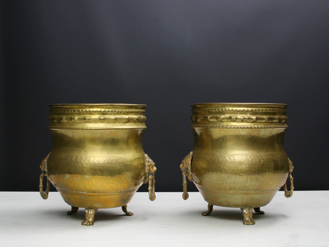 French Antique Brass Plant Holders