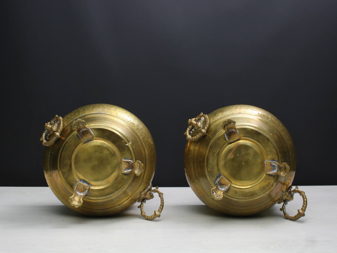 French Antique Brass Plant Holders