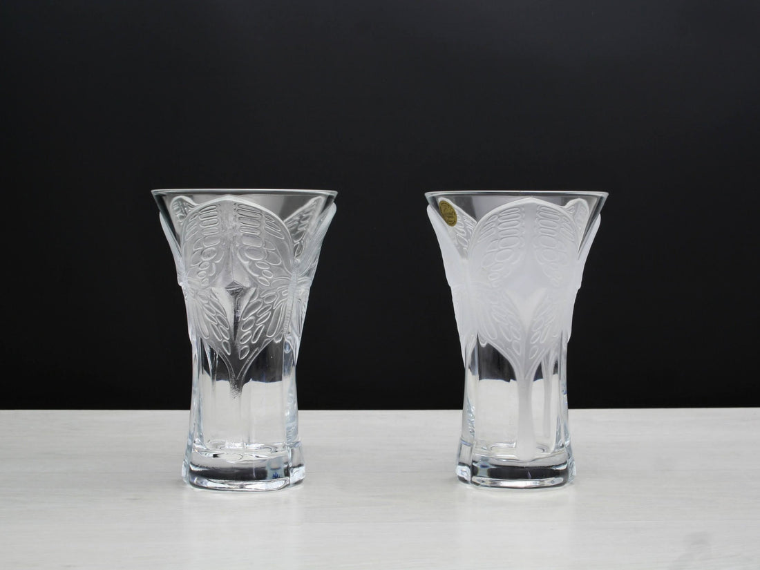 Lead Crystal Vintage Vase Set | French Decor Flower Vases