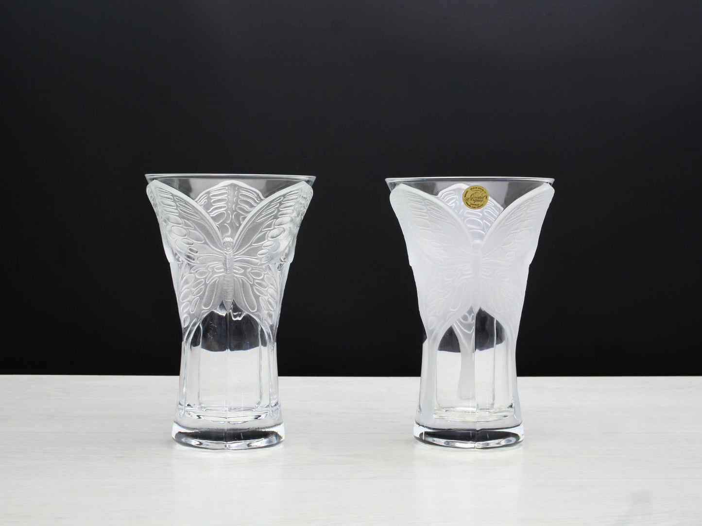 Lead Crystal Vintage Vase Set | French Decor Flower Vases