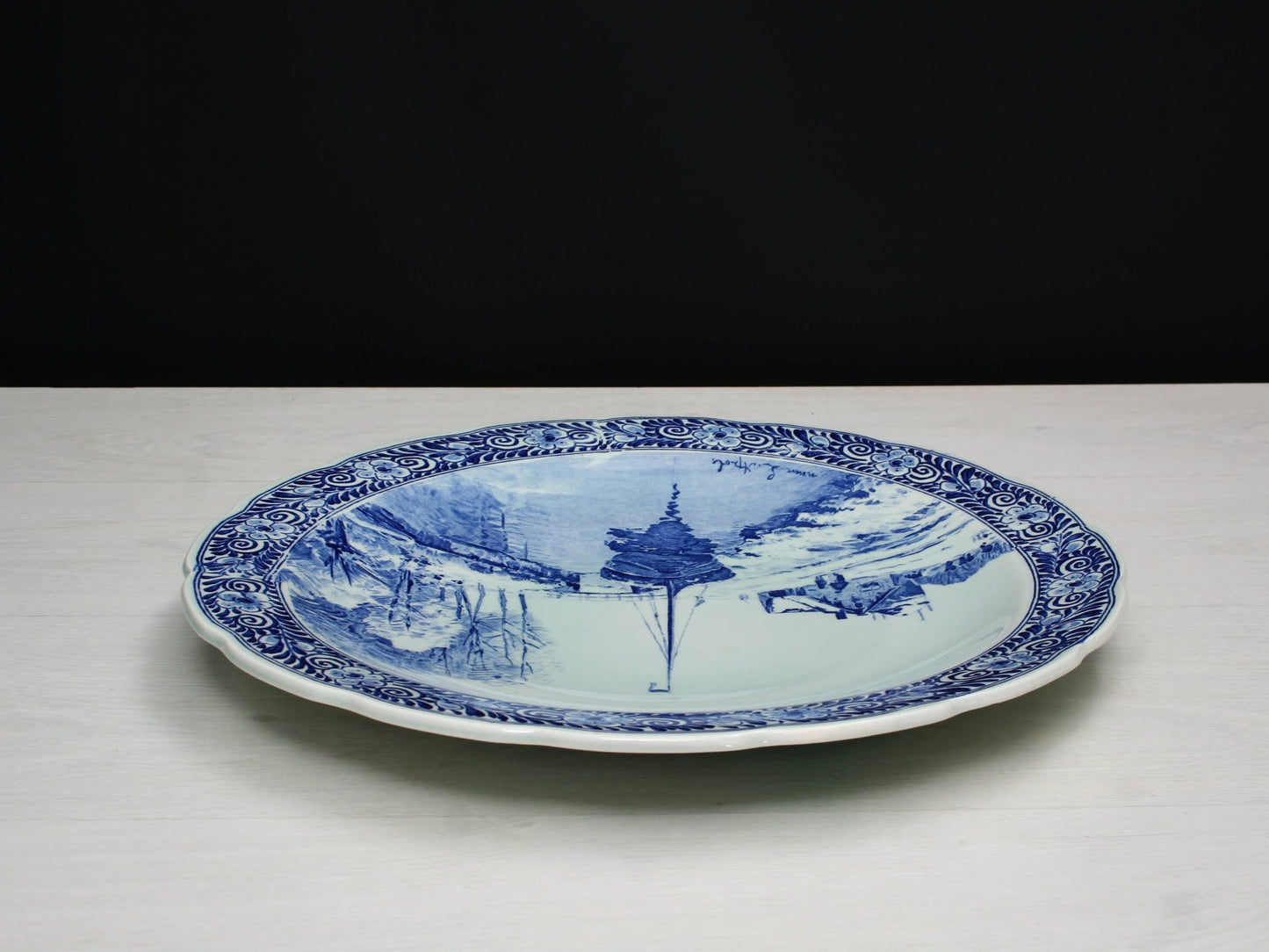 Large Delftware Charger Plate | Delft Plate - Kitchen Decor