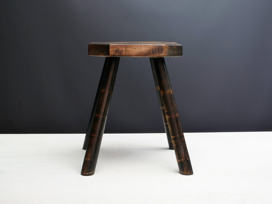 Milking Stool or Indoor Plant Stand | Wooden Stool  for Farmhouse Decor