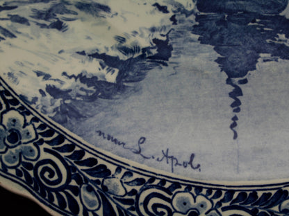 Large Delftware Charger Plate | Delft Plate - Kitchen Decor