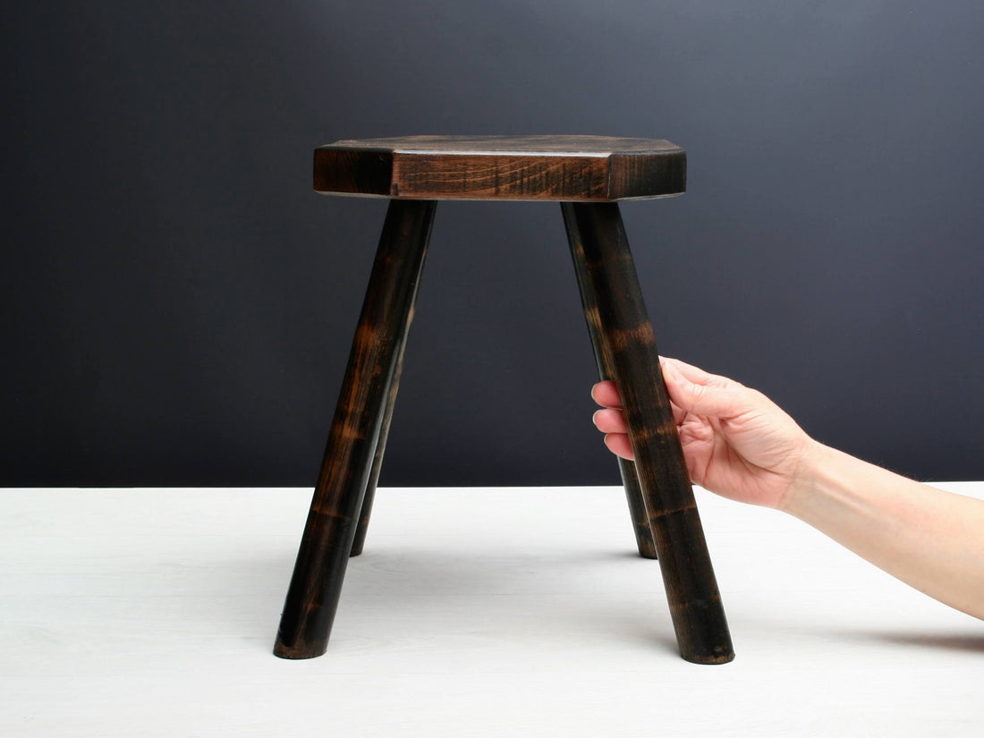 Milking Stool or Indoor Plant Stand | Wooden Stool  for Farmhouse Decor